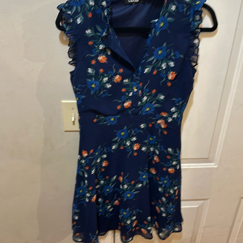 Lulu size medium navy blue mid dress